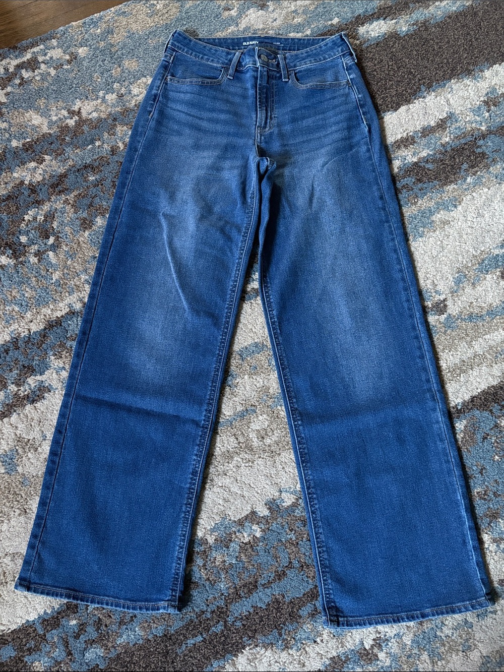 Old Navy Dark Blue High-rise Wide-Leg Jeans